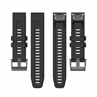 Siliconen sportbandje - Zwart - Garmin Quatix 8 - 51mm