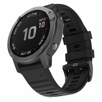Siliconen bandje - Zwart - Garmin Quatix 8 - 51mm