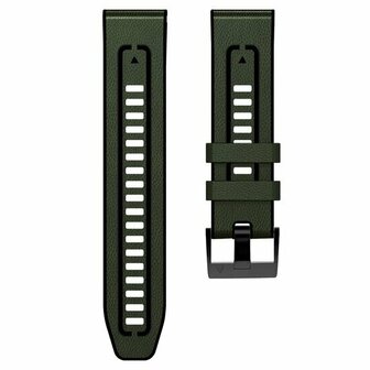 leer + siliconen bandje - Groen - Garmin Quatix 8 - 51mm