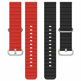 Ocean Style bandje - Zwart / rood - Xiaomi Redmi Watch 5 Active / Redmi Watch 5 Lite