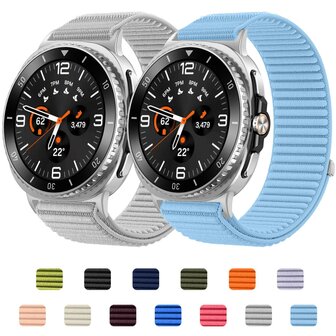 Nylon ribbelbandje - Zwart - Samsung Galaxy Watch 8 - 40mm / 44mm