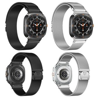 Milanese band met parachute sluiting - Zilver - Samsung Galaxy Watch 8 - 40mm / 44mm
