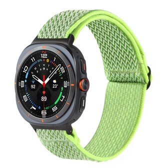 Elastische solo loop nylon bandje - Neon groen / geel - Samsung Galaxy Watch 8 - 40mm / 44mm