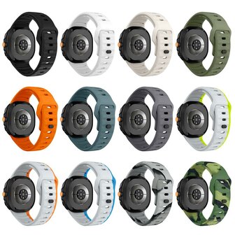 Wave siliconen band - Camouflage grijs - Samsung Galaxy Watch 8 - 40mm / 44mm