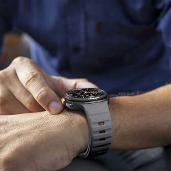 Wave siliconen band - Grijs - Samsung Galaxy Watch 8 - 40mm / 44mm