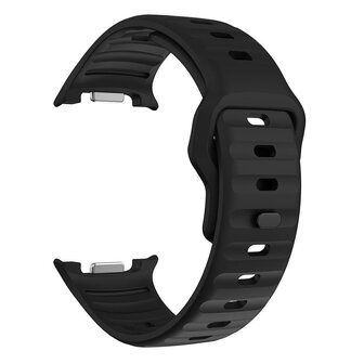 Wave siliconen band - Zwart - Samsung Galaxy Watch 8 - 40mm / 44mm