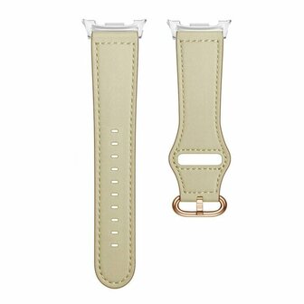 Classic leren band - Ivoor - Samsung Galaxy Watch 8 Classic - 46mm