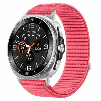 Nylon ribbelbandje - Roze - Samsung Galaxy Watch 8 Classic - 46mm