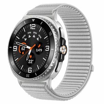 Nylon ribbelbandje - Grijs - Samsung Galaxy Watch 8 Classic - 46mm