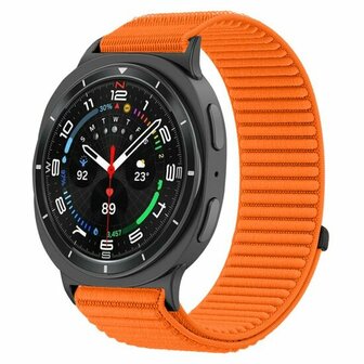Nylon ribbelbandje - Oranje - Samsung Galaxy Watch 8 Classic - 46mm
