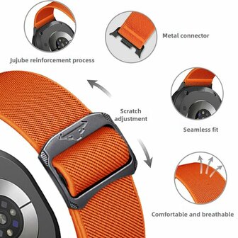 Nylon Loop bandje - Zwart - Samsung Galaxy Watch 8 Classic - 46mm