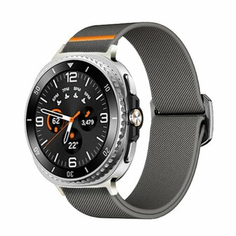 Nylon Loop bandje - Grijs - Samsung Galaxy Watch 8 Classic - 46mm