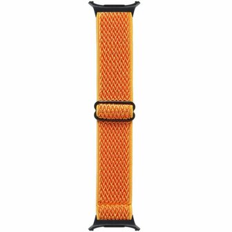 Elastische solo loop nylon bandje - Oranje - Samsung Galaxy Watch 8 Classic - 46mm