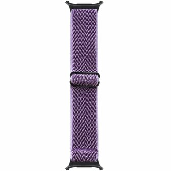 Elastische solo loop nylon bandje - Paars - Samsung Galaxy Watch 8 Classic - 46mm