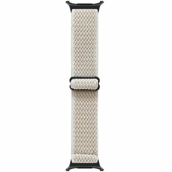 Elastische solo loop nylon bandje - Beige - Samsung Galaxy Watch 8 Classic - 46mm