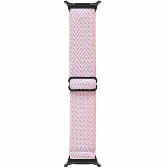 Elastische solo loop nylon bandje - Roze - Samsung Galaxy Watch 8 Classic - 46mm