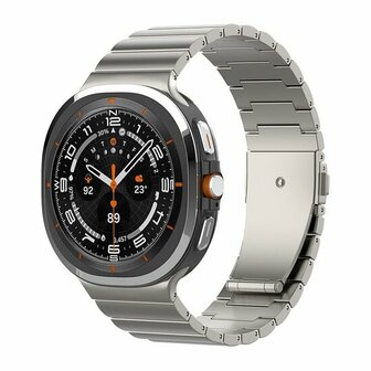 Titanium Luxe band - Titanium kleur - Samsung Galaxy Watch 8 Classic - 46mm