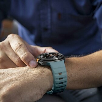 Wave siliconen band - Grijsblauw - Samsung Galaxy Watch 8 Classic - 46mm