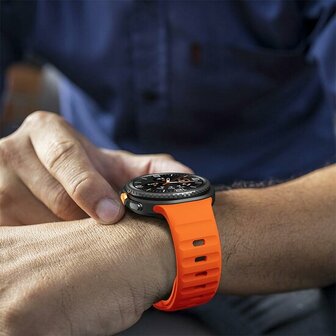 Wave siliconen band - Oranje - Samsung Galaxy Watch 8 Classic - 46mm
