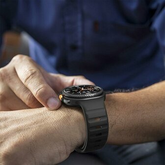 Wave siliconen band - Zwart - Samsung Galaxy Watch 8 Classic - 46mm
