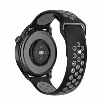 Sport Edition siliconen band - Zwart + grijs - Huawei Watch GT 6 / GT 6 pro - 46mm