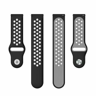 Sport Edition siliconen band - Zwart + grijs - Huawei Watch GT 6 / GT 6 pro - 46mm