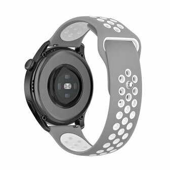 Sport Edition siliconen band - Grijs + wit - Huawei Watch GT 6 / GT 6 pro - 46mm