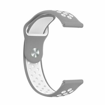 Sport Edition siliconen band - Grijs + wit - Huawei Watch GT 6 / GT 6 pro - 46mm