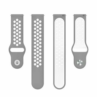 Sport Edition siliconen band - Grijs + wit - Huawei Watch GT 6 / GT 6 pro - 46mm