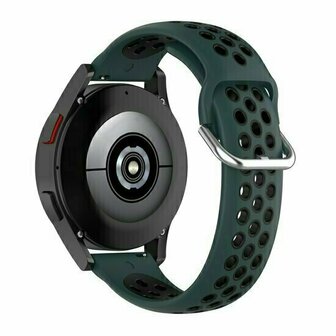 Siliconen sportbandje met gesp - Donkergroen + zwart - Huawei Watch GT 6 / GT 6 pro - 46mm