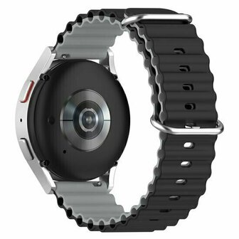 Ocean Style siliconen bandje - Zwart / grijs - Huawei Watch GT 6 / GT 6 pro - 46mm