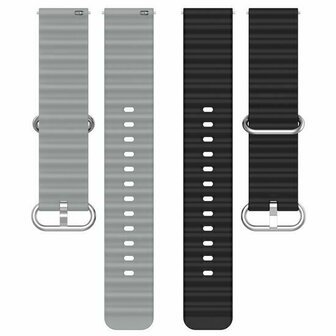 Ocean Style siliconen bandje - Zwart / grijs - Huawei Watch GT 6 / GT 6 pro - 46mm