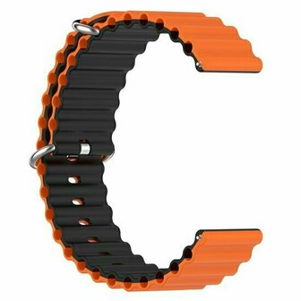 Ocean Style siliconen bandje - Oranje / zwart - Huawei Watch GT 6 / GT 6 pro - 46mm