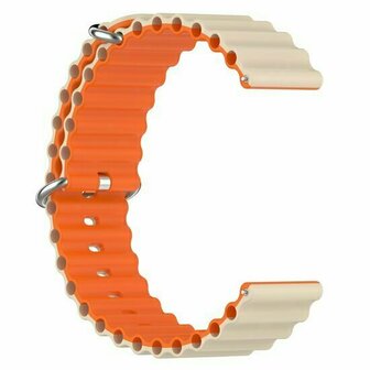 Ocean Style siliconen bandje - Beige / oranje - Huawei Watch GT 6 / GT 6 pro - 46mm