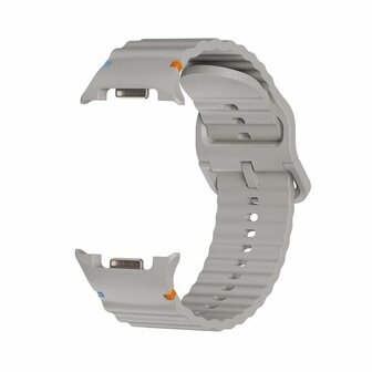 Classic Wave siliconen band - Grijs - Samsung Galaxy Watch 8 Classic - 46mm