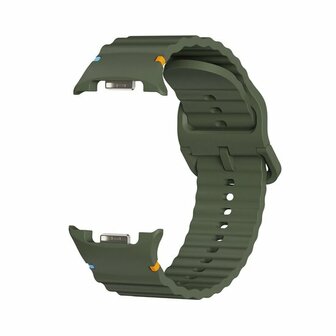 Classic Wave siliconen band - Donkergroen - Samsung Galaxy Watch 8 Classic - 46mm