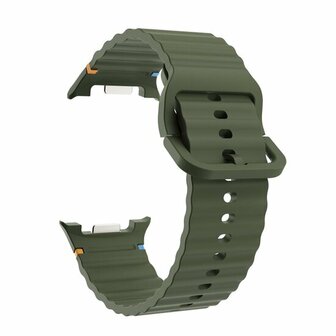 Classic Wave siliconen band - Donkergroen - Samsung Galaxy Watch 8 Classic - 46mm