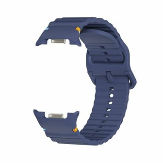 Classic Wave siliconen band - Donkerblauw - Samsung Galaxy Watch 8 Classic - 46mm
