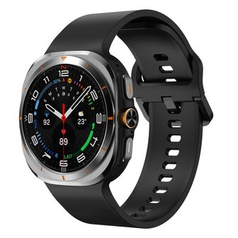 Solid color siliconen band - Zwart - Samsung Galaxy Watch Ultra - 47mm