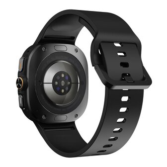 Solid color siliconen band - Zwart - Samsung Galaxy Watch Ultra - 47mm