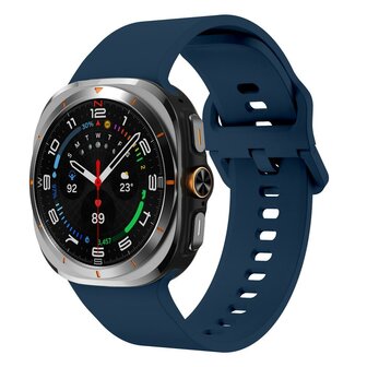 Solid color siliconen band - Donkerblauw - Samsung Galaxy Watch Ultra - 47mm