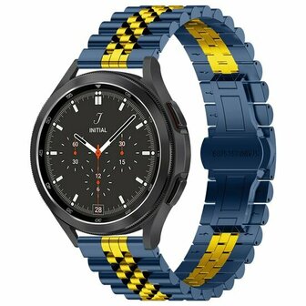 Stalen band - Donkerblauw met goud - Huawei Watch GT 6 / GT 6 pro - 46mm
