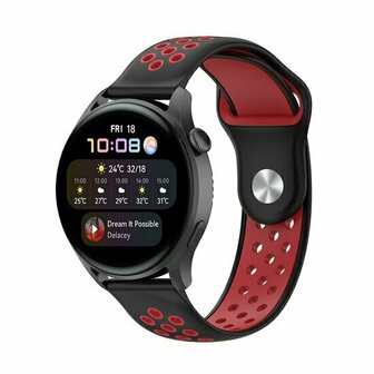 Sport Edition siliconen band - Zwart + rood - Huawei Watch GT 6 / GT 6 pro - 46mm