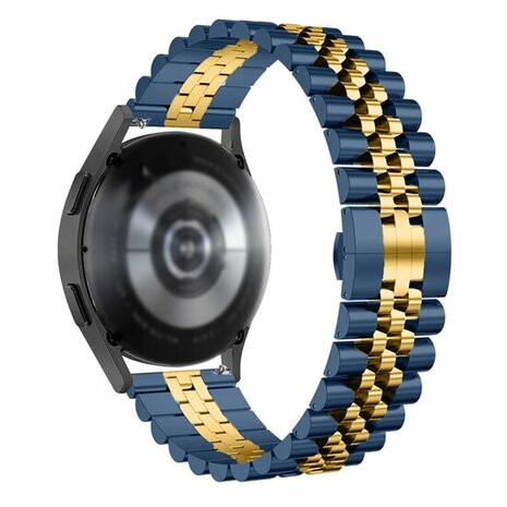 Stalen band - Donkerblauw met goud - Samsung Galaxy Watch - 46mm