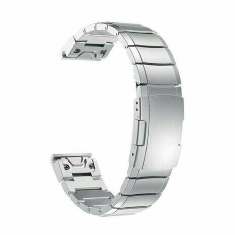 Stainless steel schakelband - Zilver - Garmin Quatix 8 - 47mm