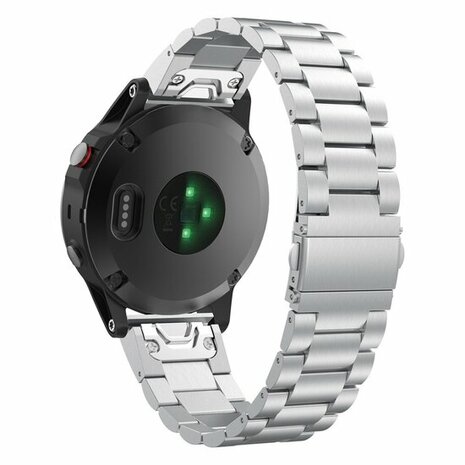 Stalen schakelband - Zilver - Garmin Quatix 8 - 51mm
