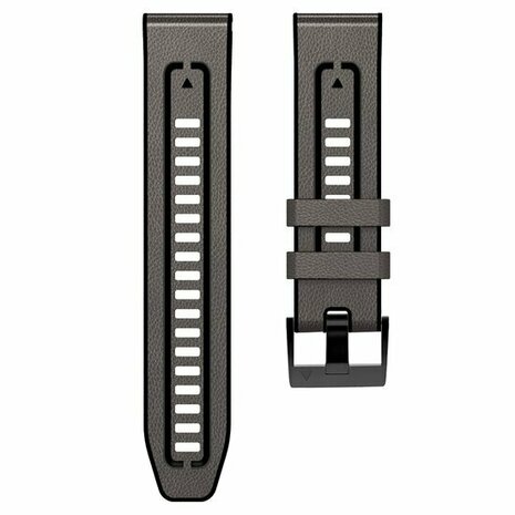 leer + siliconen bandje - Grijs - Garmin Quatix 8 - 51mm