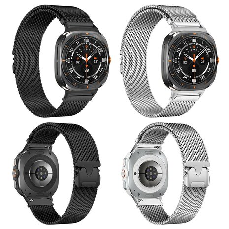 Milanese band met parachute sluiting - Zilver - Samsung Galaxy Watch 8 - 40mm / 44mm