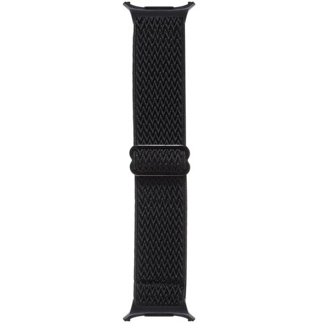 Elastische solo loop nylon bandje - Zwart - Samsung Galaxy Watch 8 - 40mm / 44mm