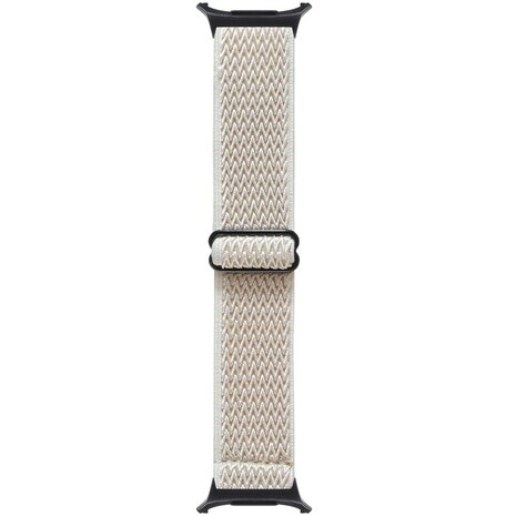 Elastische solo loop nylon bandje - Beige - Samsung Galaxy Watch 8 - 40mm / 44mm